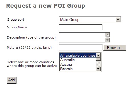 Request a POI Group